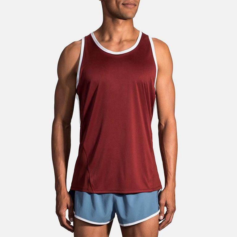 Brooks Mens Stealth Running Tank Top - Red (436579-SAQ)